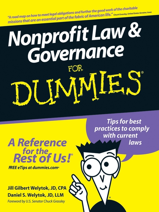 Title details for Nonprofit Law & Governance For Dummies by Jill Gilbert Welytok - Available